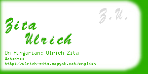 zita ulrich business card